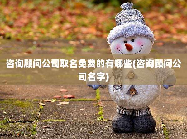 咨询顾问公司取名免费的有哪些(咨询顾问公司名字)