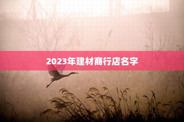 2023年建材商行店名字