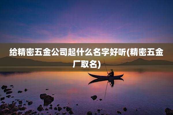 给精密五金公司起什么名字好听(精密五金厂取名)