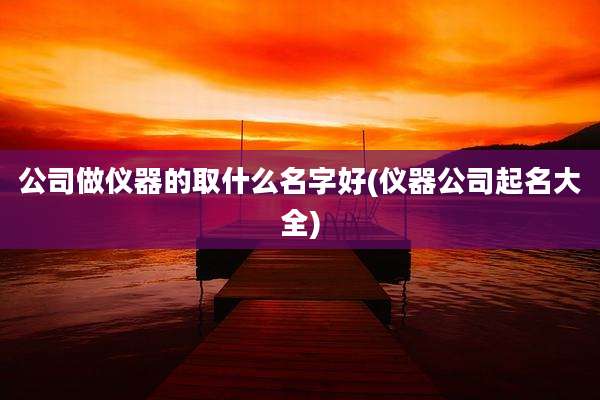 公司做仪器的取什么名字好(仪器公司起名大全)