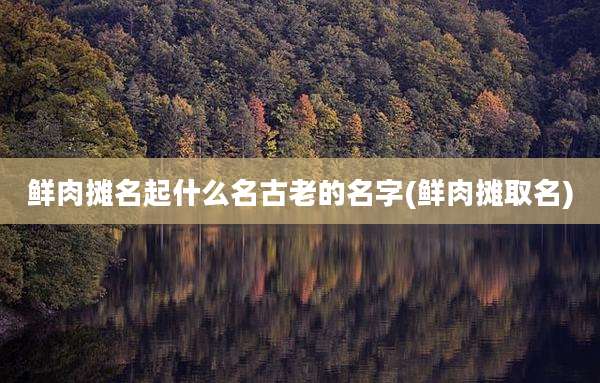 鲜肉摊名起什么名古老的名字(鲜肉摊取名)