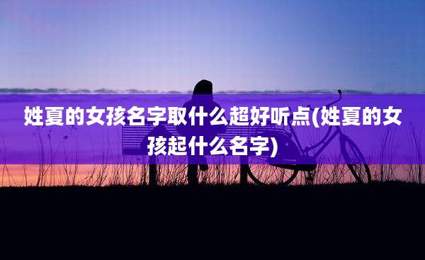 姓夏的女孩名字取什么超好听点(姓夏的女孩起什么名字)