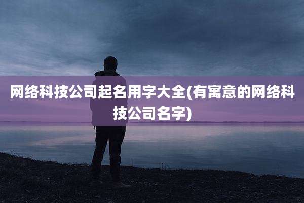 网络科技公司起名用字大全(有寓意的网络科技公司名字)