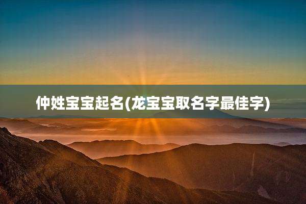 仲姓宝宝起名(龙宝宝取名字最佳字)