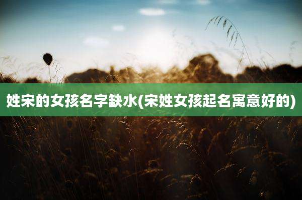 姓宋的女孩名字缺水(宋姓女孩起名寓意好的)