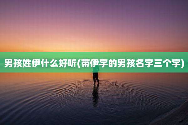 男孩姓伊什么好听(带伊字的男孩名字三个字)