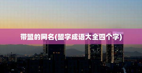 带盟的网名(盟字成语大全四个字)