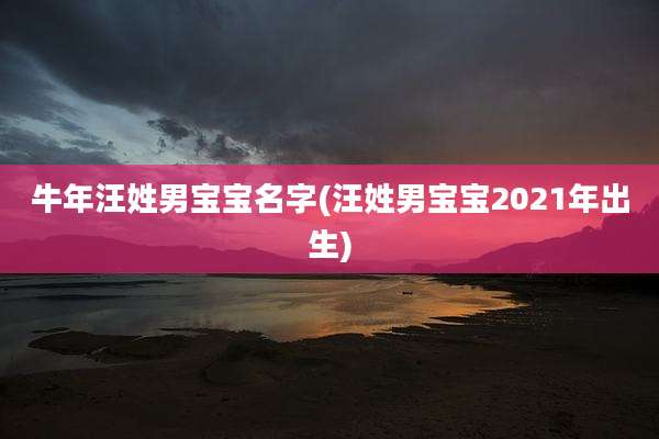 牛年汪姓男宝宝名字(汪姓男宝宝2021年出生)