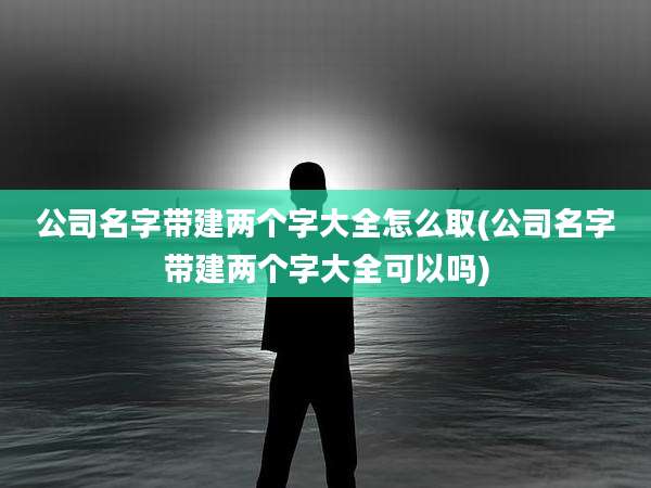公司名字带建两个字大全怎么取(公司名字带建两个字大全可以吗)