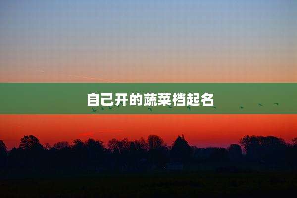 自己开的蔬菜档起名
