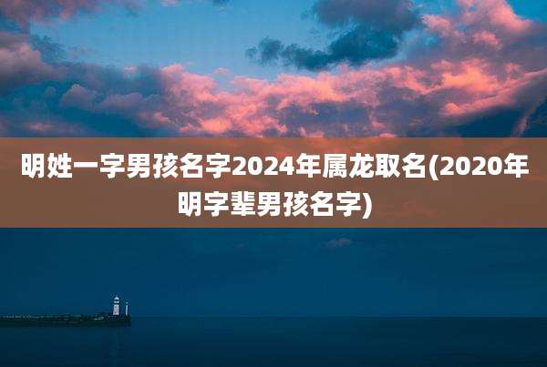 明姓一字男孩名字2024年属龙取名(2020年明字辈男孩名字)