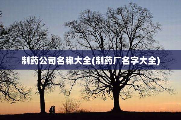 制药公司名称大全(制药厂名字大全)