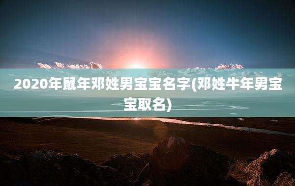 2020年鼠年邓姓男宝宝名字(邓姓牛年男宝宝取名)