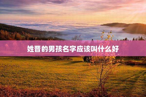 姓晋的男孩名字应该叫什么好