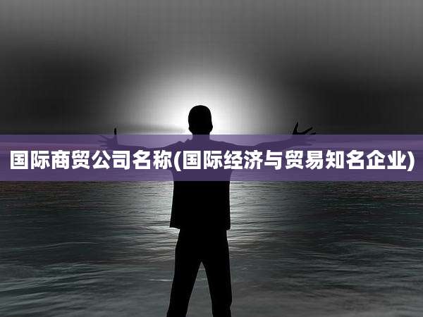 国际商贸公司名称(国际经济与贸易知名企业)