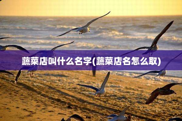蔬菜店叫什么名字(蔬菜店名怎么取)