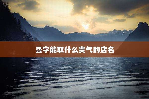 曼字能取什么贵气的店名