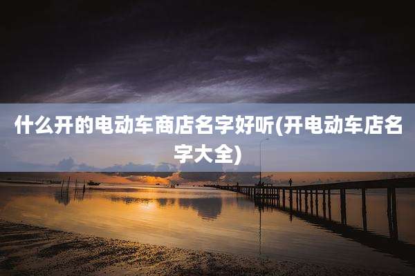 什么开的电动车商店名字好听(开电动车店名字大全)