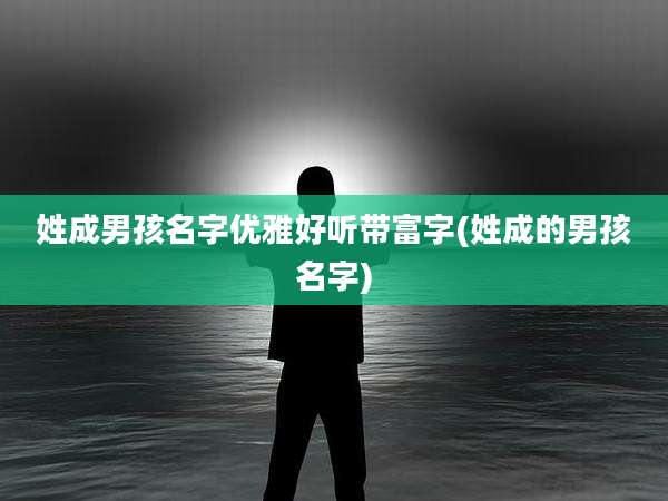 姓成男孩名字优雅好听带富字(姓成的男孩名字)