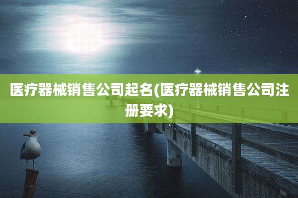 医疗器械销售公司起名(医疗器械销售公司注册要求)