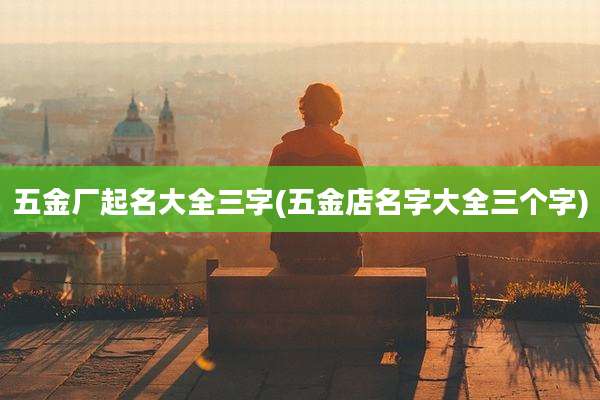 五金厂起名大全三字(五金店名字大全三个字)