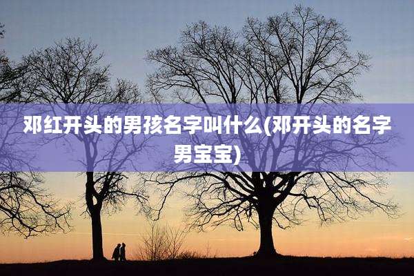邓红开头的男孩名字叫什么(邓开头的名字男宝宝)