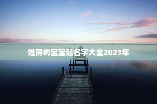 姓房的宝宝起名字大全2023年