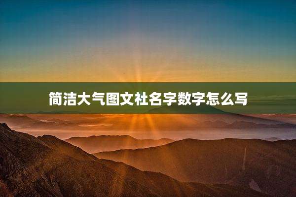 简洁大气图文社名字数字怎么写