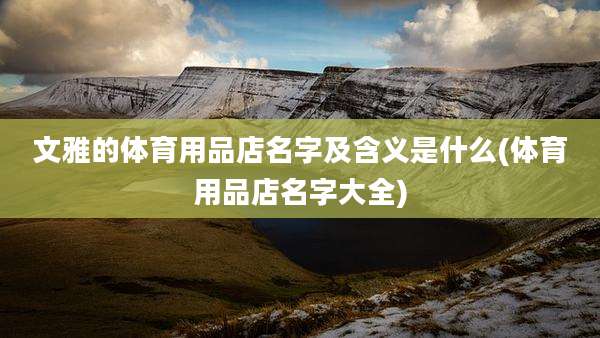 文雅的体育用品店名字及含义是什么(体育用品店名字大全)