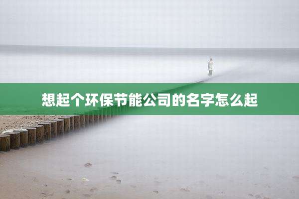 想起个环保节能公司的名字怎么起