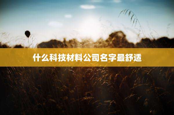 什么科技材料公司名字最舒适
