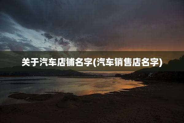 关于汽车店铺名字(汽车销售店名字)