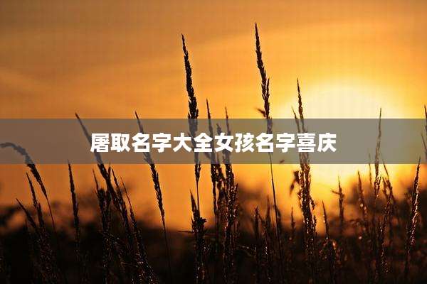 屠取名字大全女孩名字喜庆