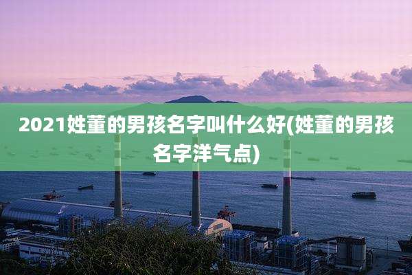 2021姓董的男孩名字叫什么好(姓董的男孩名字洋气点)