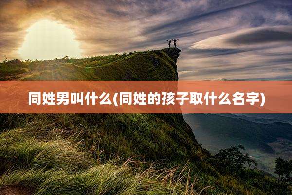 同姓男叫什么(同姓的孩子取什么名字)