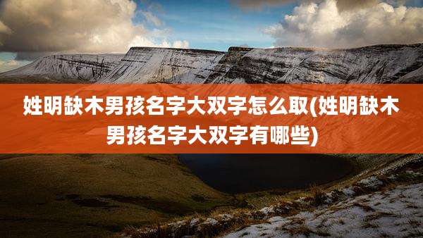 姓明缺木男孩名字大双字怎么取(姓明缺木男孩名字大双字有哪些)