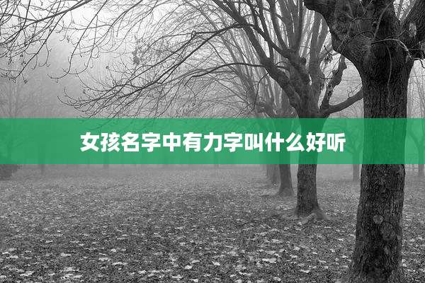 女孩名字中有力字叫什么好听
