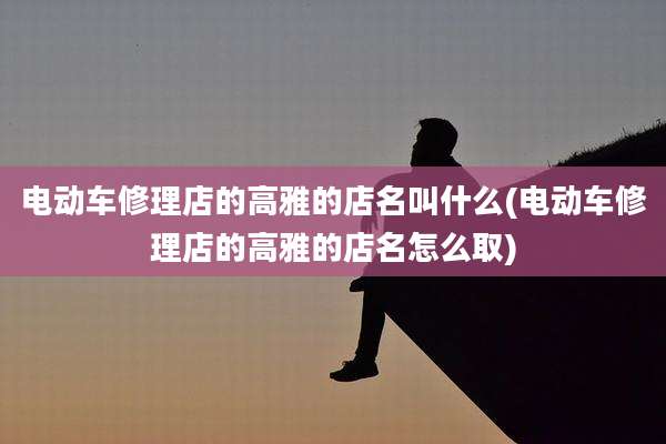 电动车修理店的高雅的店名叫什么(电动车修理店的高雅的店名怎么取)