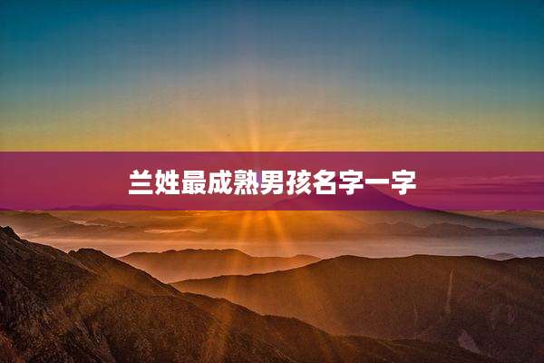 兰姓最成熟男孩名字一字