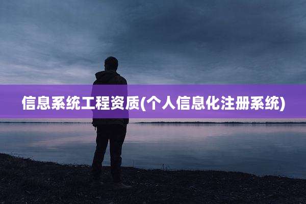 信息系统工程资质(个人信息化注册系统)