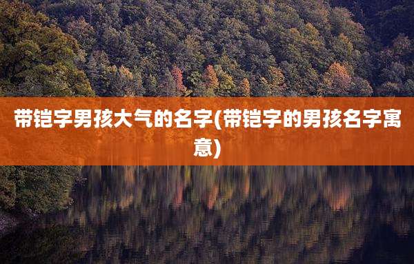 带铠字男孩大气的名字(带铠字的男孩名字寓意)