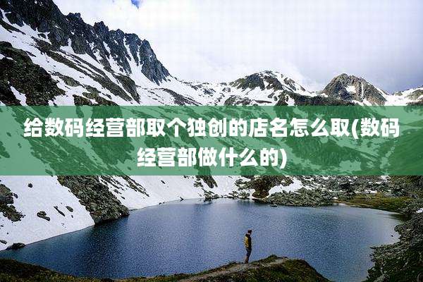 给数码经营部取个独创的店名怎么取(数码经营部做什么的)