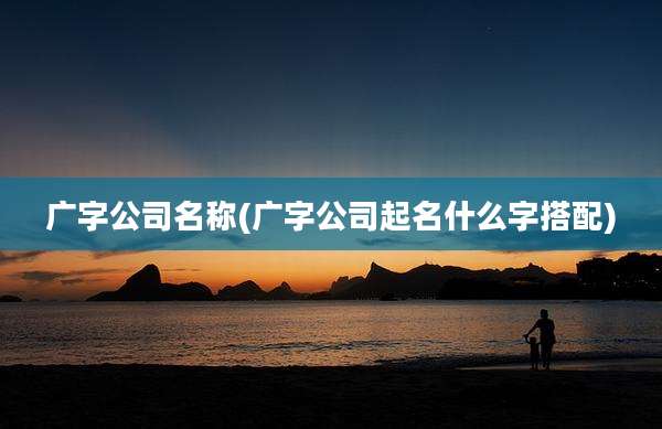 广字公司名称(广字公司起名什么字搭配)