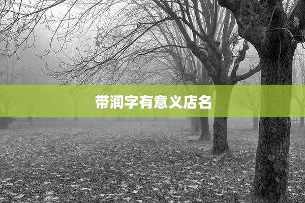 带润字有意义店名