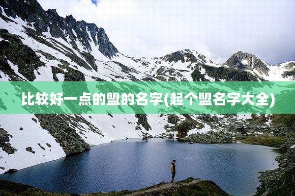 比较好一点的盟的名字(起个盟名字大全)