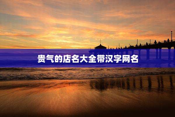 贵气的店名大全带汉字网名