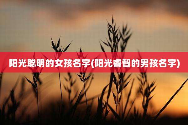 阳光聪明的女孩名字(阳光睿智的男孩名字)