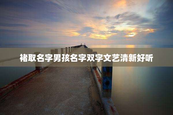 褚取名字男孩名字双字文艺清新好听