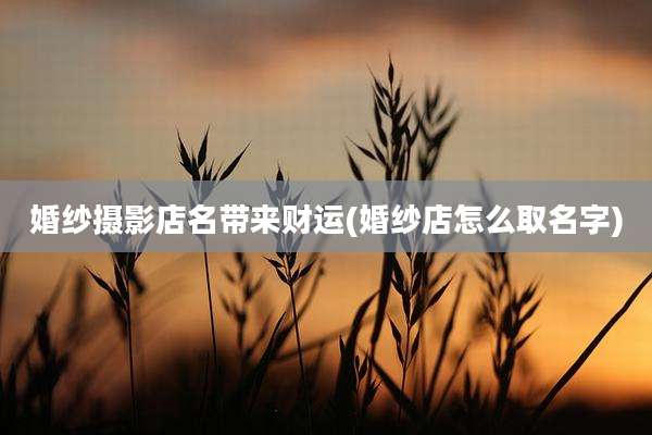 婚纱摄影店名带来财运(婚纱店怎么取名字)