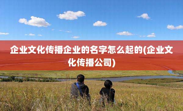 企业文化传播企业的名字怎么起的(企业文化传播公司)